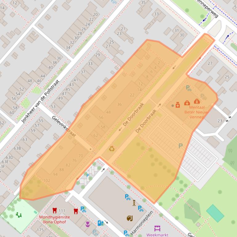 Kaart van postcodegebied 2151AM.