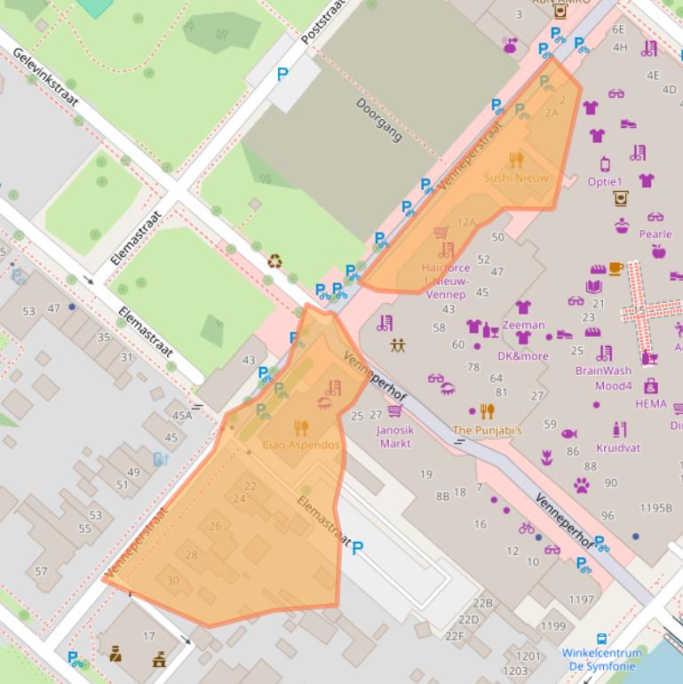 Kaart van postcodegebied 2151AR.