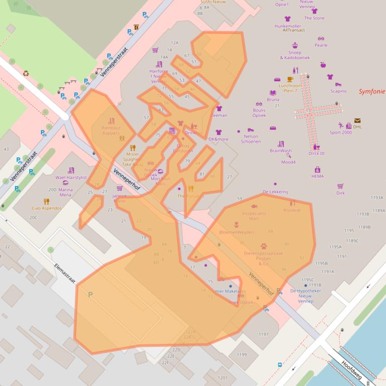 Kaart van postcodegebied 2151AZ.