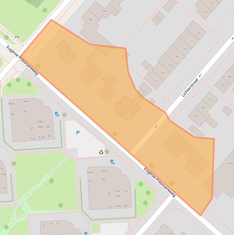 Kaart van postcodegebied 2151BC.