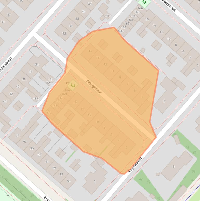 Kaart van postcodegebied 2151BL.