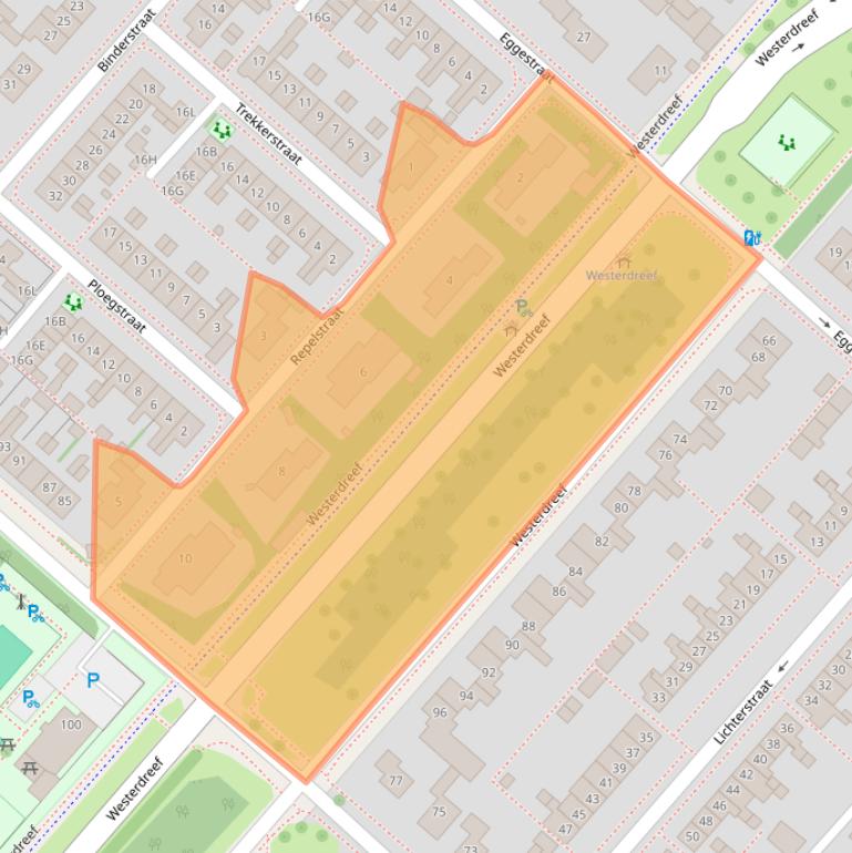 Kaart van postcodegebied 2151BN.