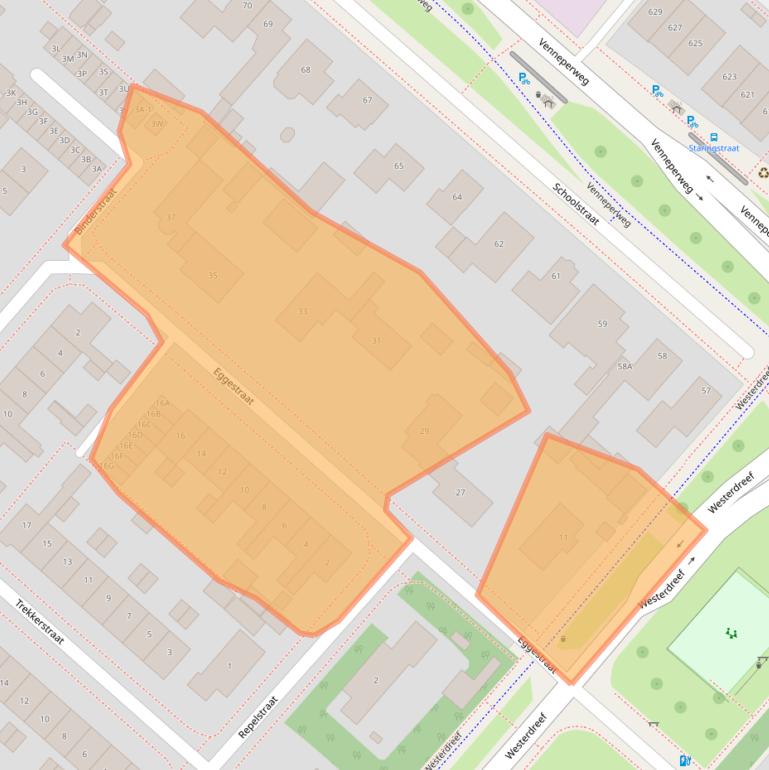 Kaart van postcodegebied 2151BR.