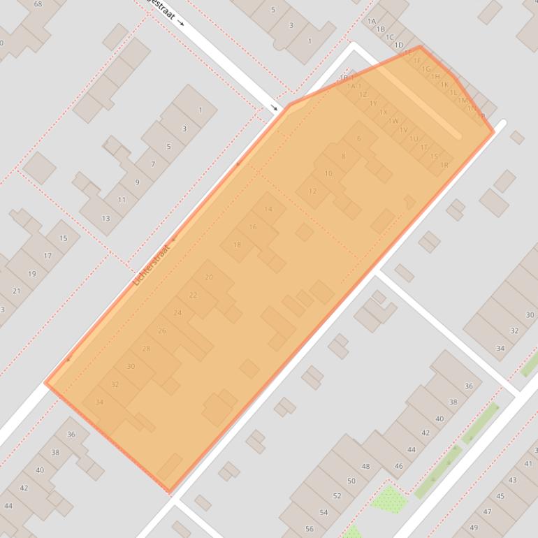 Kaart van postcodegebied 2151BT.