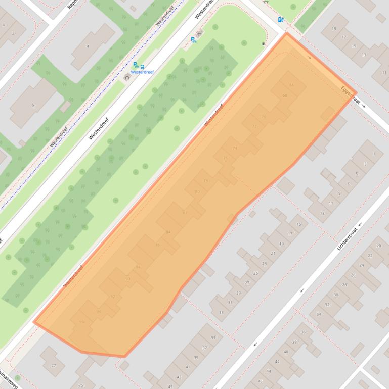 Kaart van postcodegebied 2151BX.