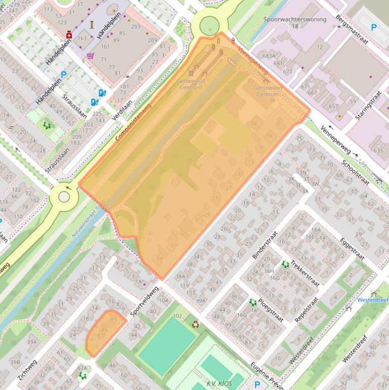 Kaart van postcodegebied 2151CA.