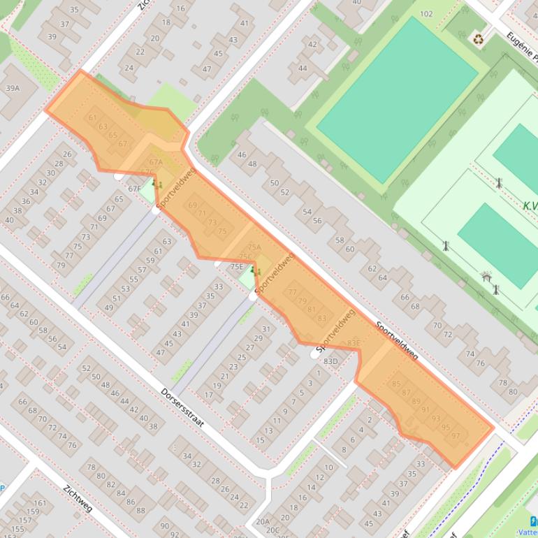 Kaart van postcodegebied 2151CB.