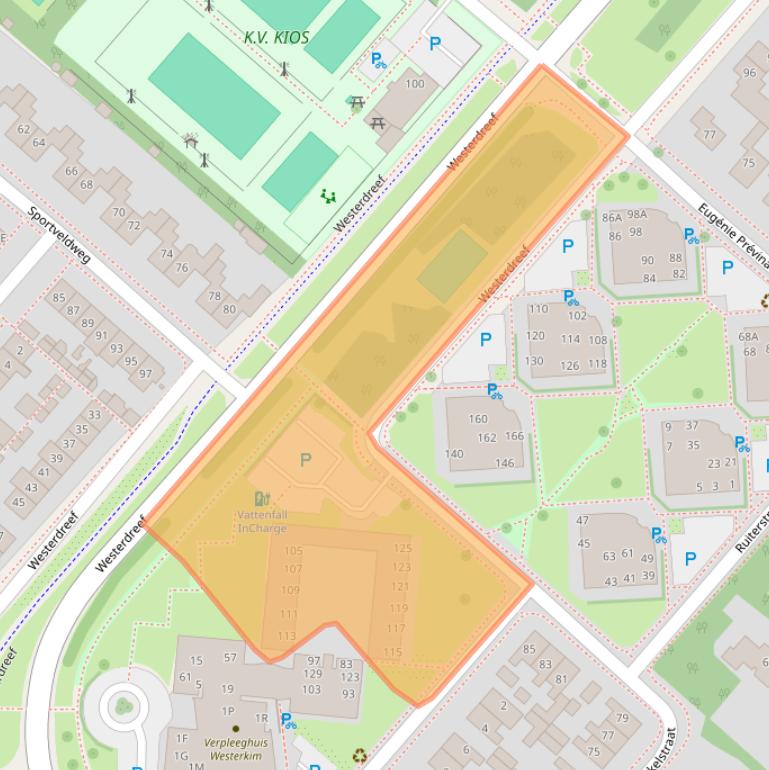 Kaart van postcodegebied 2151CL.