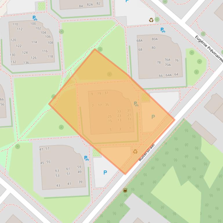 Kaart van postcodegebied 2151CX.