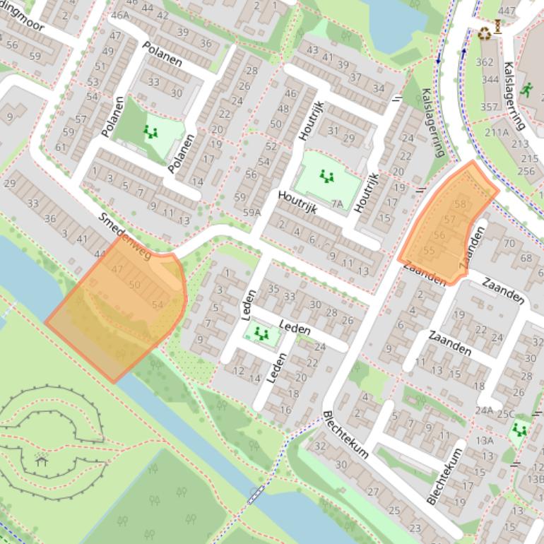 Kaart van postcodegebied 2151DD.