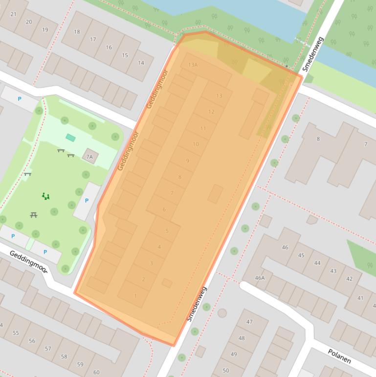 Kaart van postcodegebied 2151DJ.