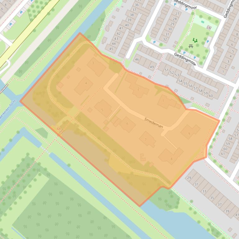Kaart van postcodegebied 2151DN.