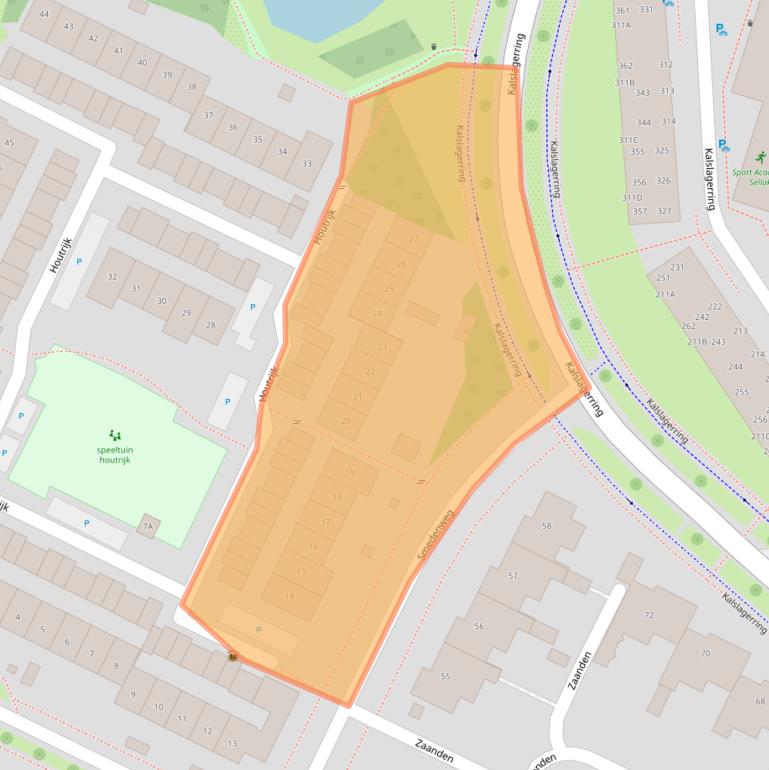 Kaart van postcodegebied 2151DW.