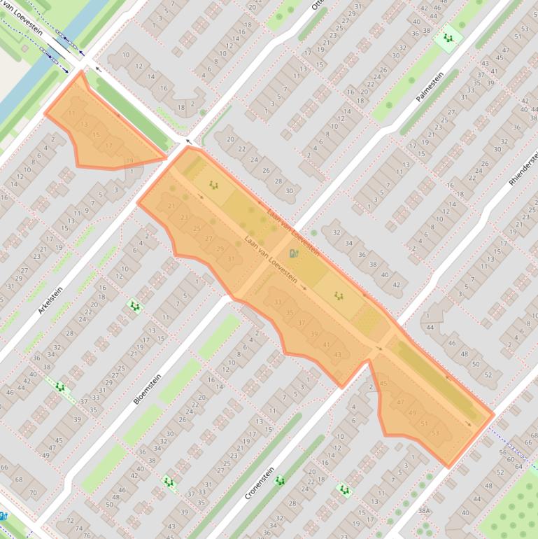 Kaart van postcodegebied 2151EC.