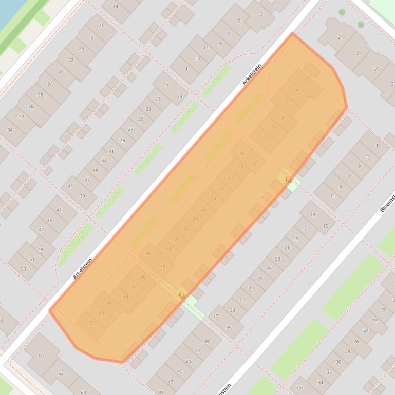 Kaart van postcodegebied 2151EH.