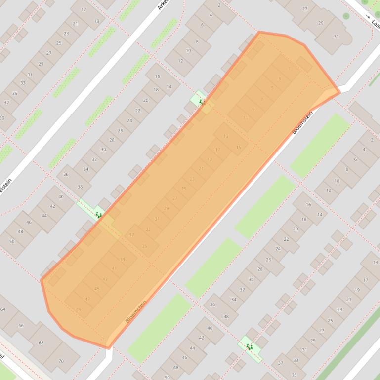 Kaart van postcodegebied 2151EJ.