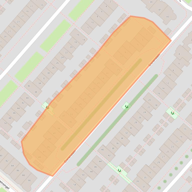 Kaart van postcodegebied 2151EM.