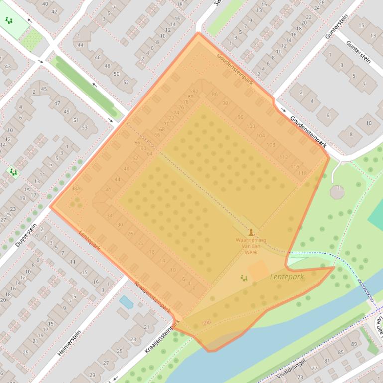 Kaart van postcodegebied 2151EV.