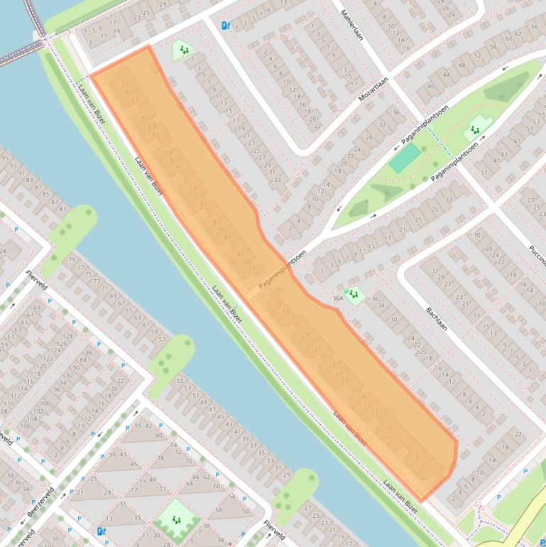 Kaart van postcodegebied 2151GA.