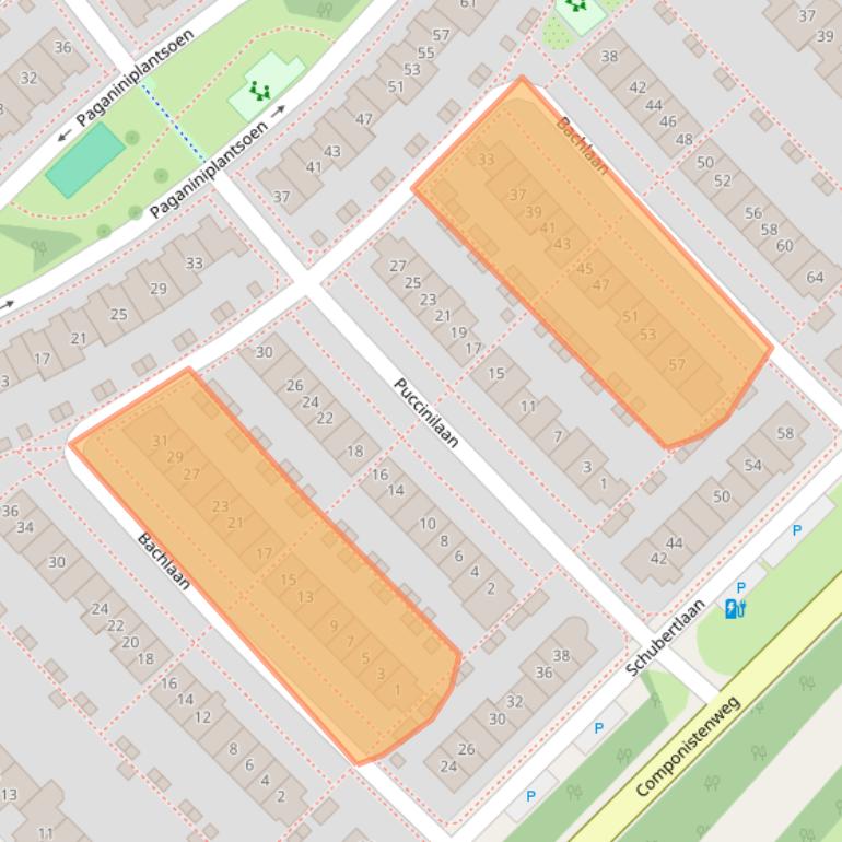 Kaart van postcodegebied 2151GD.