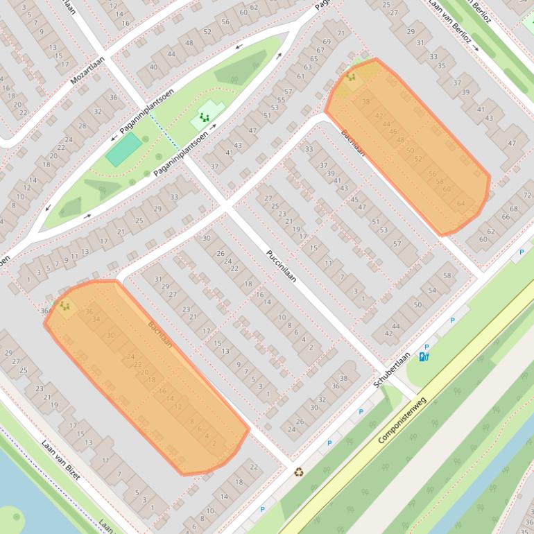 Kaart van postcodegebied 2151GE.