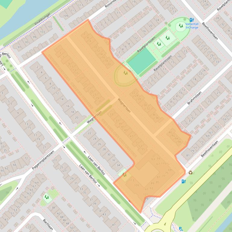 Kaart van postcodegebied 2151GV.