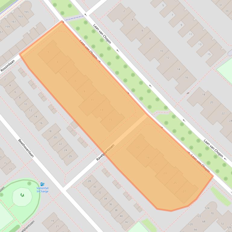 Kaart van postcodegebied 2151GZ.