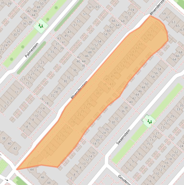 Kaart van postcodegebied 2151HJ.