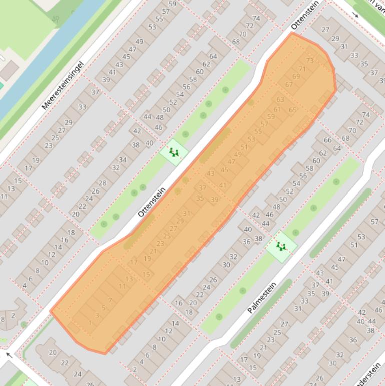Kaart van postcodegebied 2151HN.