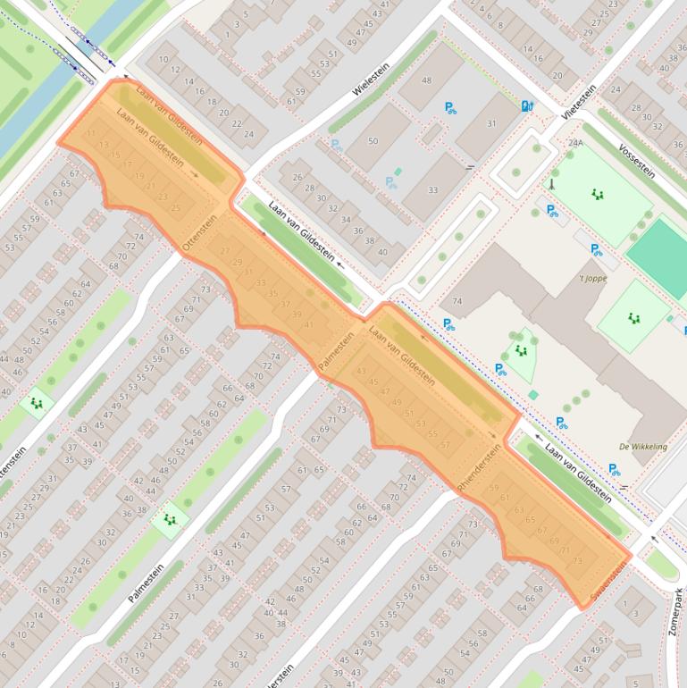 Kaart van postcodegebied 2151HT.