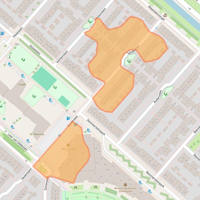 Kaart van postcodegebied 2151KG.