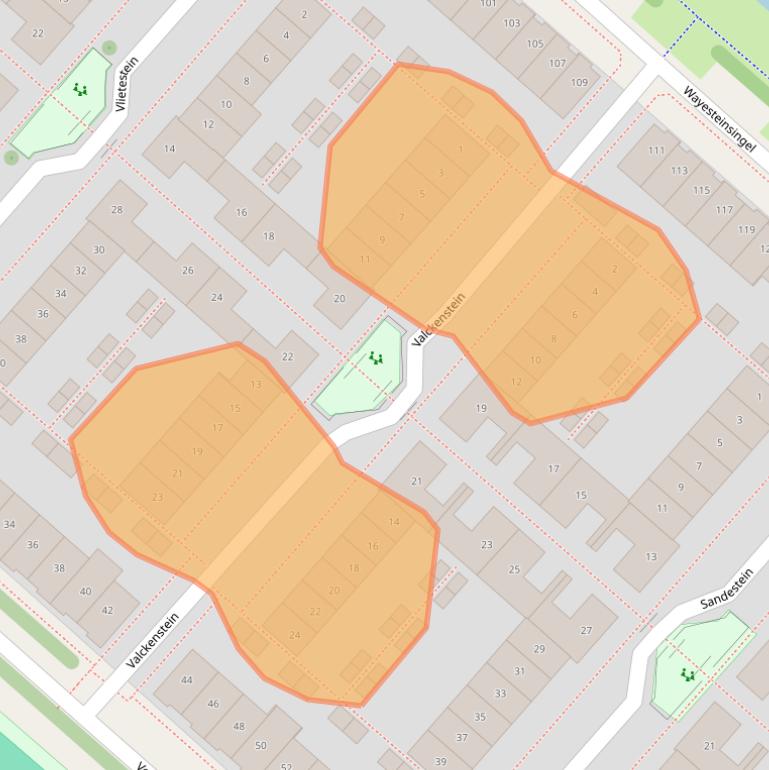 Kaart van postcodegebied 2151KJ.