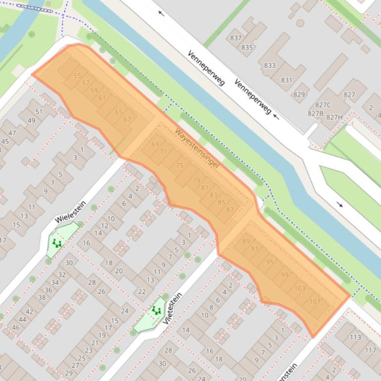 Kaart van postcodegebied 2151KS.