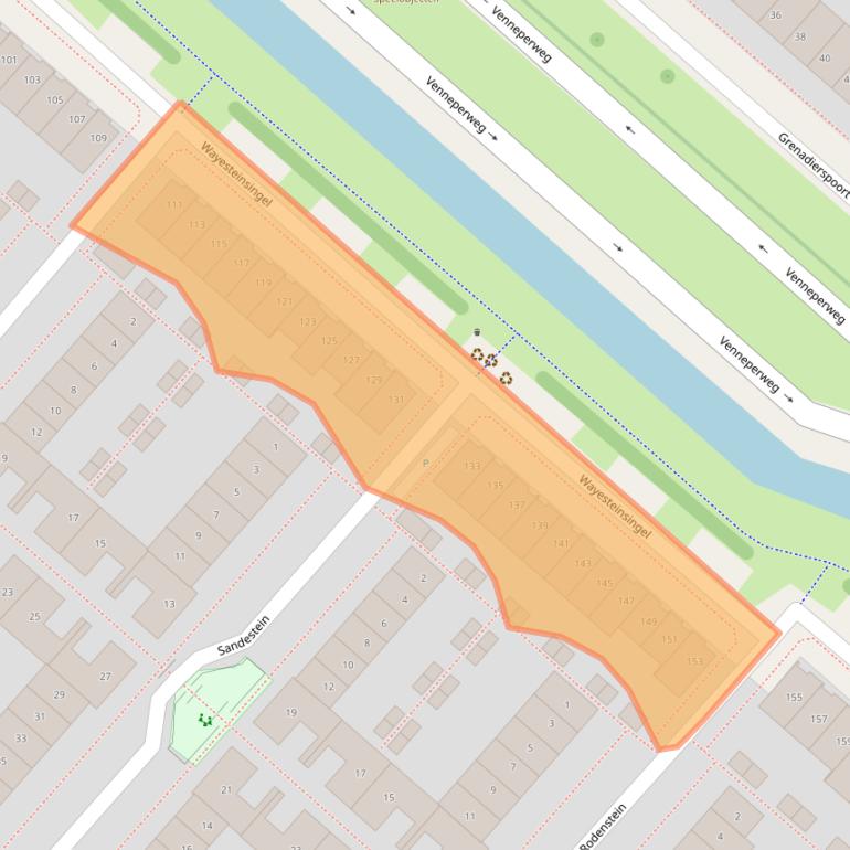 Kaart van postcodegebied 2151KT.