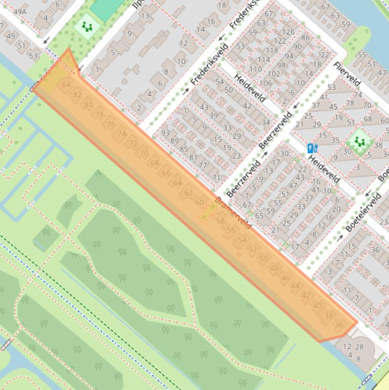 Kaart van postcodegebied 2151LC.