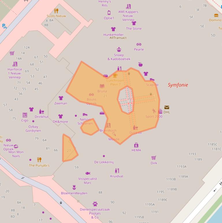 Kaart van postcodegebied 2151MD.