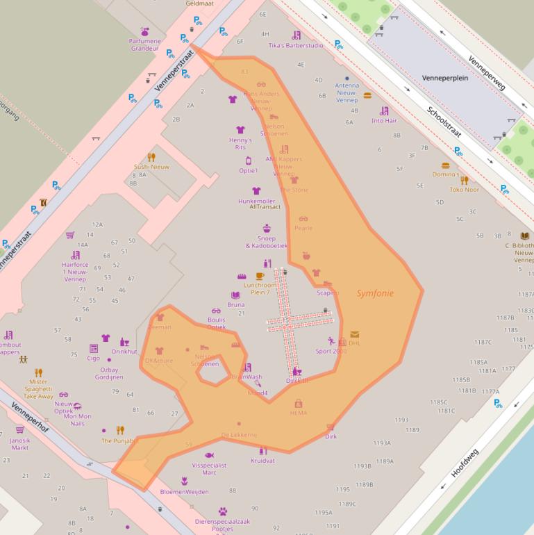 Kaart van postcodegebied 2151ME.