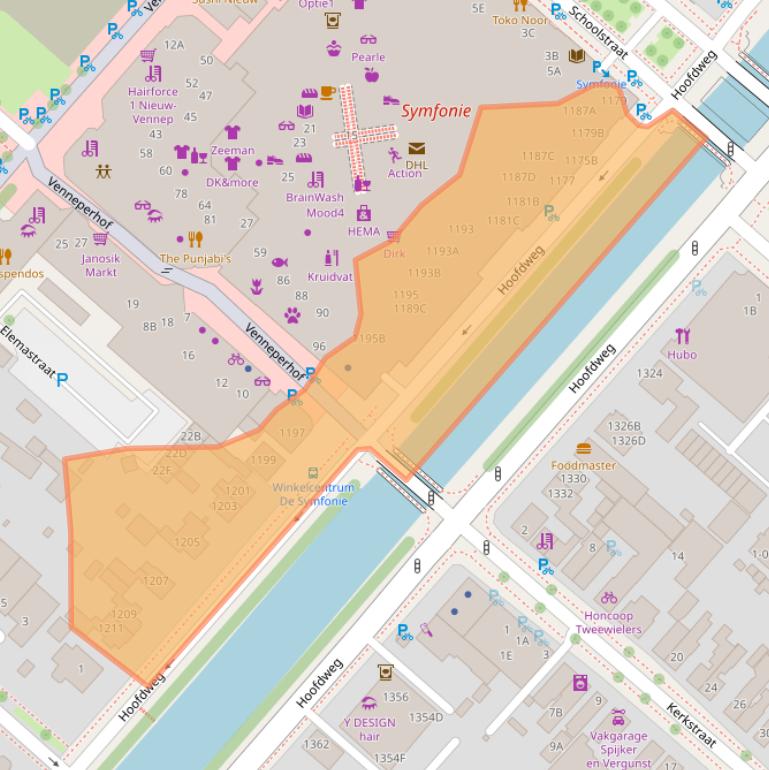Kaart van postcodegebied 2151MG.