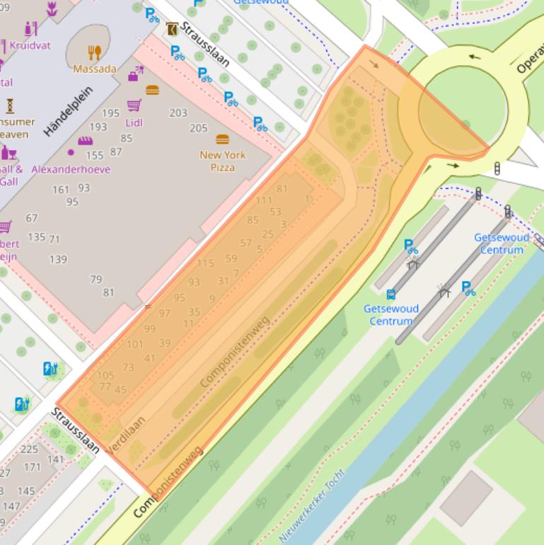 Kaart van postcodegebied 2151NA.