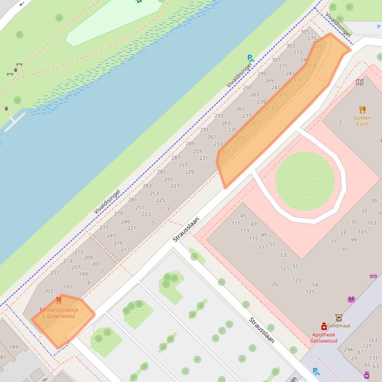 Kaart van postcodegebied 2151NJ.