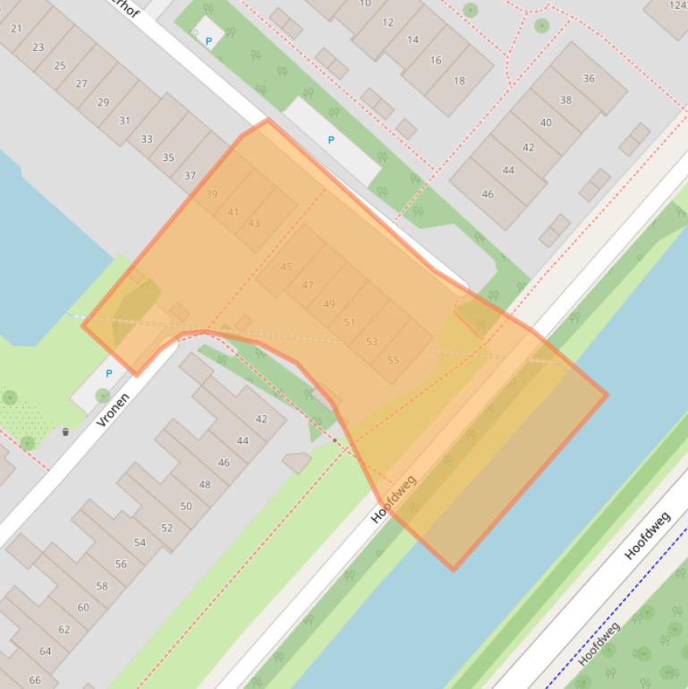 Kaart van postcodegebied 2151PK.
