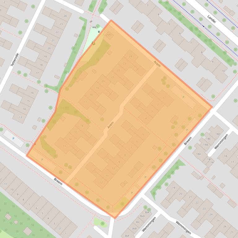 Kaart van postcodegebied 2151RE.