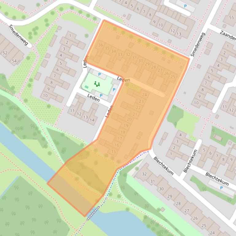 Kaart van postcodegebied 2151SC.