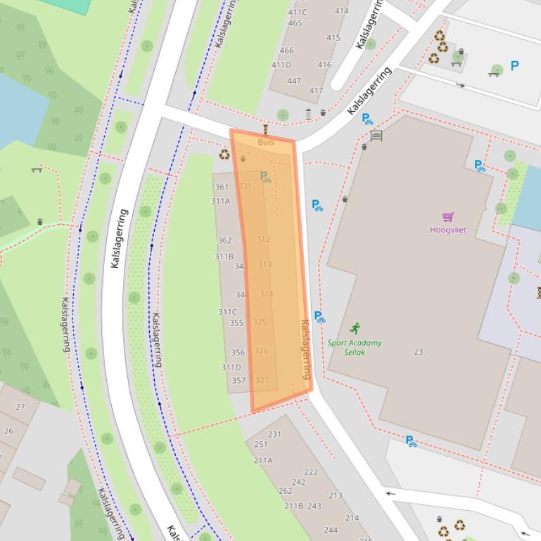 Kaart van postcodegebied 2151TG.