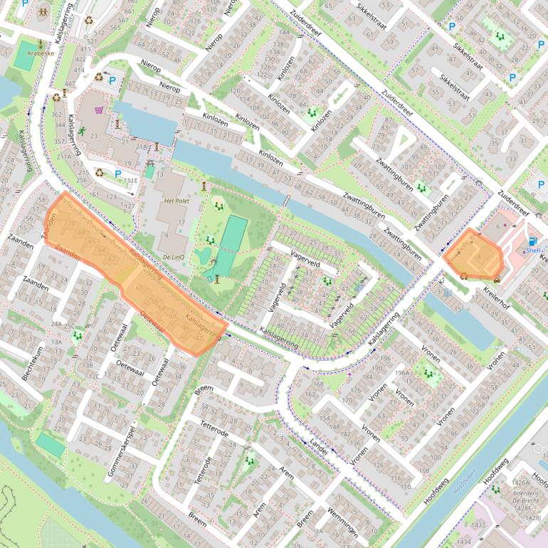 Kaart van postcodegebied 2151TS.