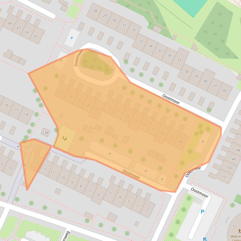 Kaart van postcodegebied 2151VB.