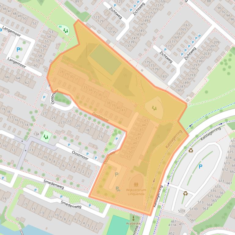 Kaart van postcodegebied 2151VC.