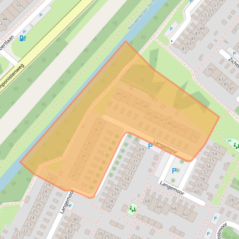 Kaart van postcodegebied 2151VH.
