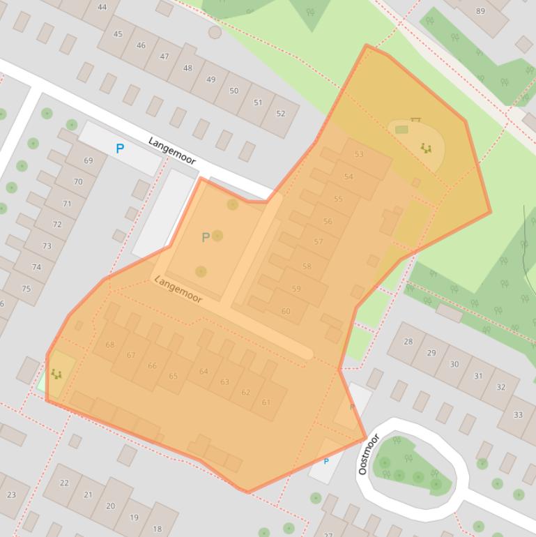 Kaart van postcodegebied 2151VJ.