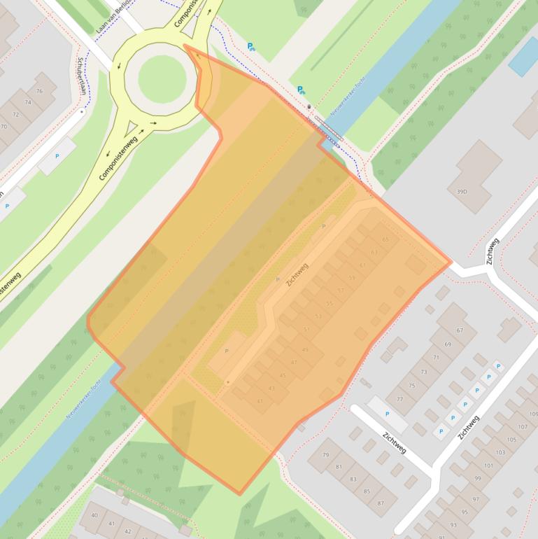 Kaart van postcodegebied 2151WC.